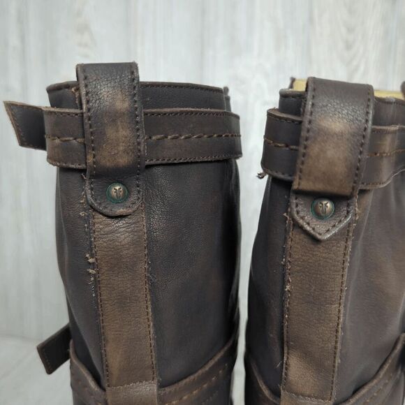 Frye Women’s 9B Western Genuine Leather 3 Strap Heeled Boots Made in Mexico - Picture 15 of 16
